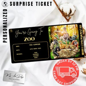 Zoo Ticket Personalisierte Event Ticket Geschenk Souvenir Karte