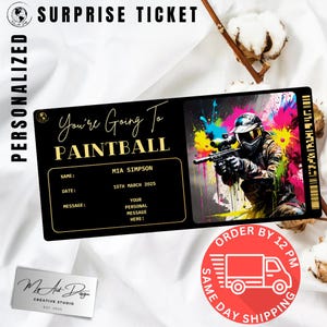 Paintball Ticket Gepersonaliseerde Evenement Ticket Cadeau Souvenirkaart