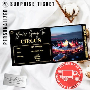 Circusticket Gepersonaliseerde evenementticket Cadeau Souvenirkaart