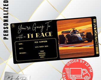 Biglietto ricordo personalizzato per la gara di Formula 1: presentazione del viaggio al Gran Premio