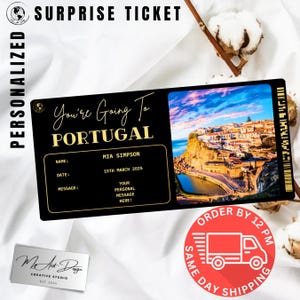 Cartão de Embarque de Bilhete de Voo Portugal Cartão de Lembrança Personalizado