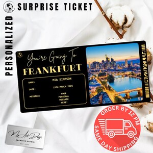Carte d'embarquement pour les billets de Francfort, carte souvenir personnalisée pour les billets d'avion