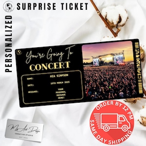 Billet de concert Billet d'événement personnalisé Carte souvenir