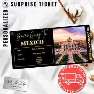 Mexico Ticket Instapkaart Gepersonaliseerde souvenirkaart vliegticket