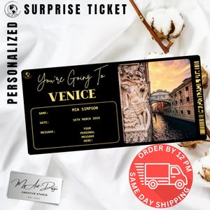 Venedig-Karte | Benutzerdefinierte Italien Reise Geschenk | Personalisierte Reise offenbaren | Romantische Souvenir Karte