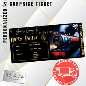 Personalized Harry Potter Hogwarts Trip Ticket | Wizard Travel Reveal