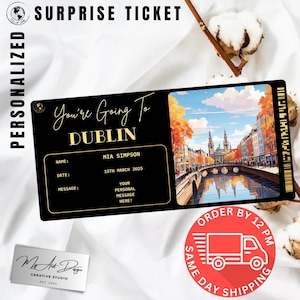 Dublin Ticket Instapkaart Gepersonaliseerde souvenirkaart vliegticket