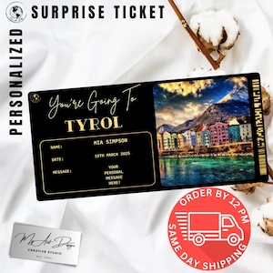 Tirol Ticket Instapkaart Gepersonaliseerde souvenirkaart vliegticket