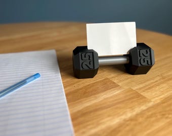 Dumbbell business card holder for person trainer, gym gift