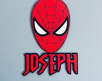 Personalized Spiderman name sign! - Marvel Spider-Man - Custom name sign for room or door - wall decor