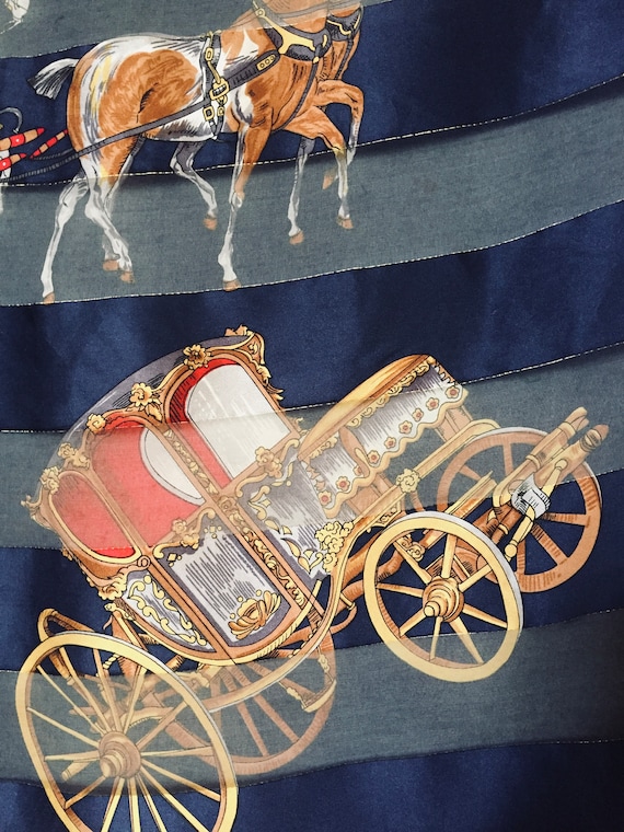Carriage and Equestrian Theme Silk Scarf Gem