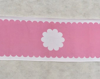 Pink and White Vintage Crepe Runner