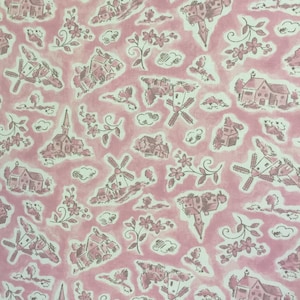 Dusty Rose Dutch Print 35&quot;x44&quot;