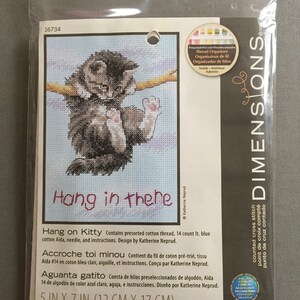Dimensions &quot;Hang On Kitty&quot; Cross Stitch Kit