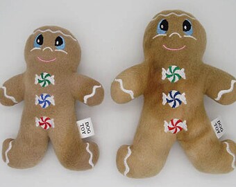 Gingerbread Man Dog Toy With or Without Squeaker