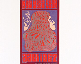 vintage handbill Filmore West New Year Bash 1966 1967