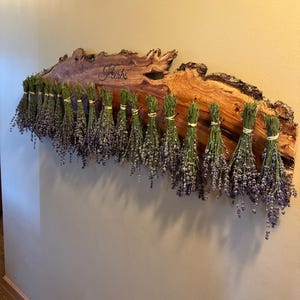 Live Edge Real Wood Herb Drying Rack