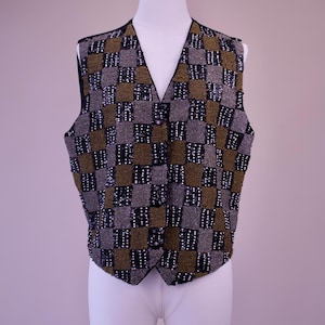 Vintage 80s Beaded Sequin Effeci Vest Size Medium