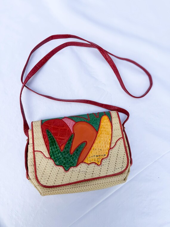 Vintage Patchwork Crossbody Bag - image 1