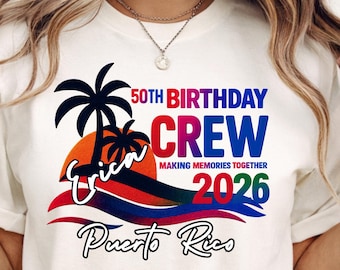 Custom 50th Birthday Shirt: Matching Trip Shirts For 50th Birthday, Personalized Family Vacation Tees For Cruise Or Beach Group