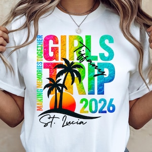 Girls Trip Shirt 2026 Custom Name shirt, Matching Girls Vacation tee, Bachelorette Trip Shirt, Making Memories Together Travel Tee