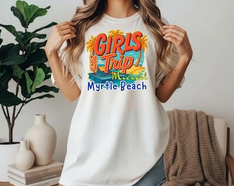Retro Girls Trip Shirt – Custom Comfort Colors Tee for Bachelorette Weekend, Matching Travel Outfit for Girls’ Getaway or Vacation Night