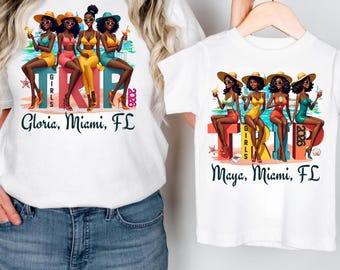 Melanin Girls Trip shirt: 2026 Personalized Girls trip Matching Shirts, Custom girls weekend vacation shirt