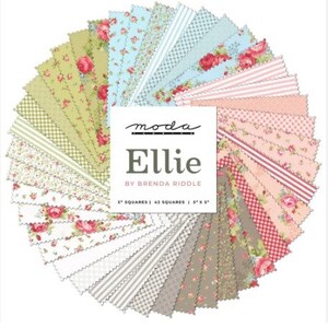 Ellie Charm Pack 5" Squares by Brenda Riddle Designs for Moda Fabrics