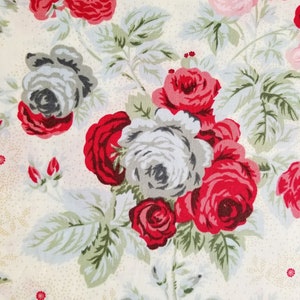 CLEARANCE -Price for 1/2 Yard Aubrey by Skipping Stones Studios for Clothworks  - Out of Print Fabric - Roses Fabric - Rare Fabric