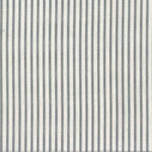 Farmhouse Ticking (Cotton Duck) TIG107 Stripe Fabric Steel Grey/Ivory 54" Wide-Price for 1/2 yard