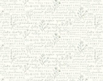Albion Green Text Cream # C14595R-CREAM From Riley Blake Designs By Amy Smart Albion Collection In Geometric- Price for 1/2 yard