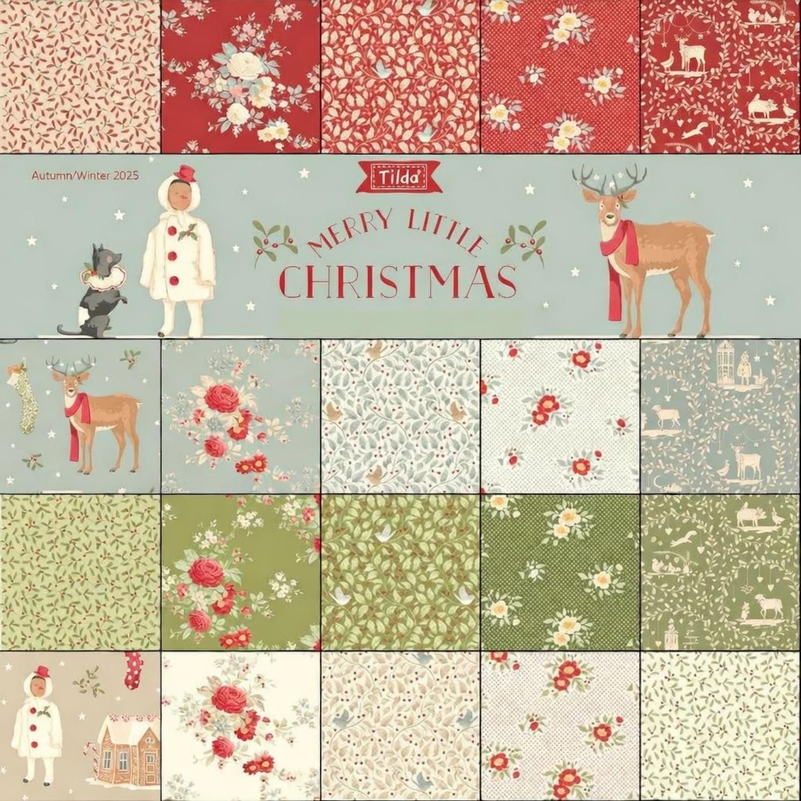 Tilda 1/2 Yard Bundle Merry Little Christmas by Tone Finnanger (20) Sku ...