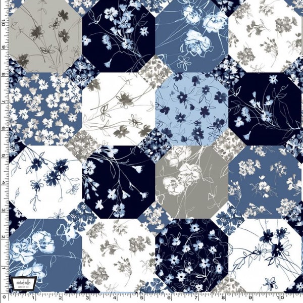 Flora Bella Multi Bloom Patchwork # CX11418-MULT Michael Miller by MMF Collection In Floral -Snowball Fabric-Price for 1/2 yard