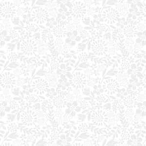 Lewis & Irene - Tiny Floral Tonals TT10-1 - Flower Garden White on White Fabric
