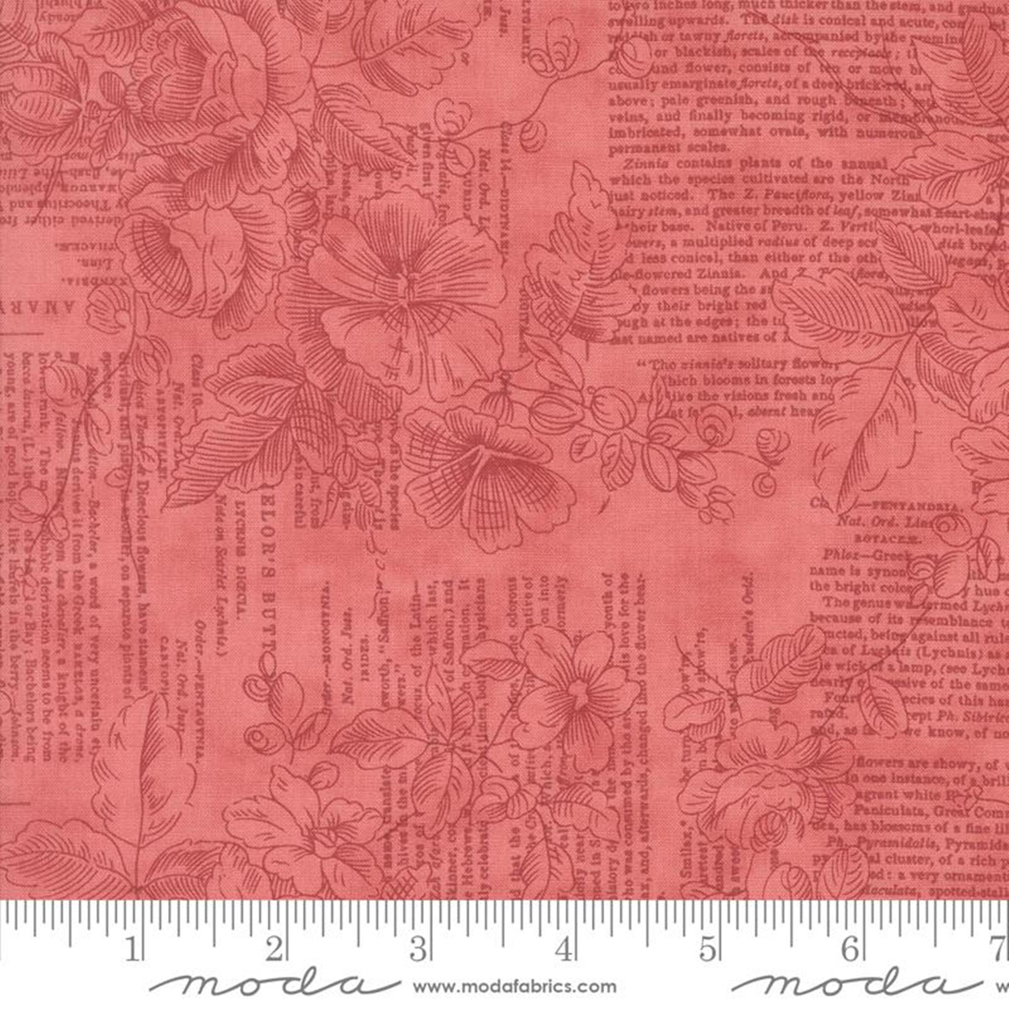 Muse Scarlet Tonal 44392 13 by 3 Sisters for Moda-Price for 1/2 Yard