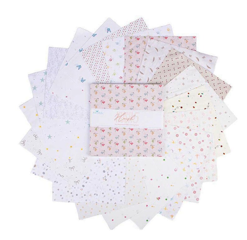 Hush Hush 5 - 5" Squares Pack Stacker by Riley Blake Low Volume Prints ...