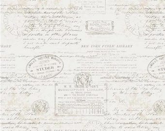 Stamped from Paperie PPE-347 designed by Amy Sinibaldi for Art Gallery Fabric - Text Fabric - Script Fabric-OEKO-TEX-Price for 1/2 yard