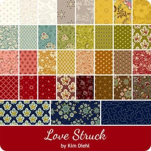 Love Struck Charm Pack-Kim Diehl-Henry Glass Fabrics-Civil War Fabrics-Stacker-(42) 5in x 5in Squares
