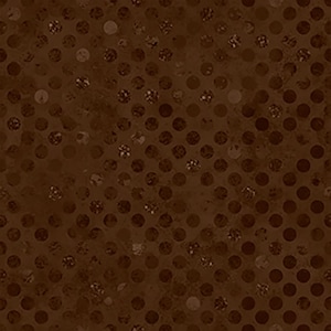 May include: A brown background with a repeating pattern of dark brown circles. The circles are arranged in a grid-like pattern, with some circles appearing to have a textured or glittery effect. The overall texture is slightly distressed.