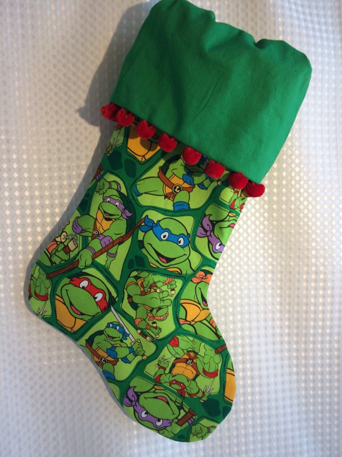 VINTAGE TMNT TEENAGE MUTANT NINJA TURTLE CHRISTMAS STOCKING LEONARDO