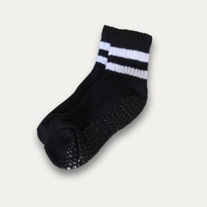 Mini Scrunch Grip Socks: Black and White Pilates Barre Yoga Socks