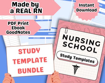 Nursing Notes, Nursing Student, Nursing Study Guide, Notes Template, Nursing School Notes, Student Nurse Notes | PDF Print, INSTANT DOWNLOAD