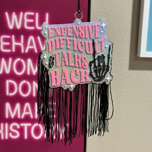Expensive, Difficult, Talks Back Holographic Car Freshie: Scented Car Air Freshener image 4