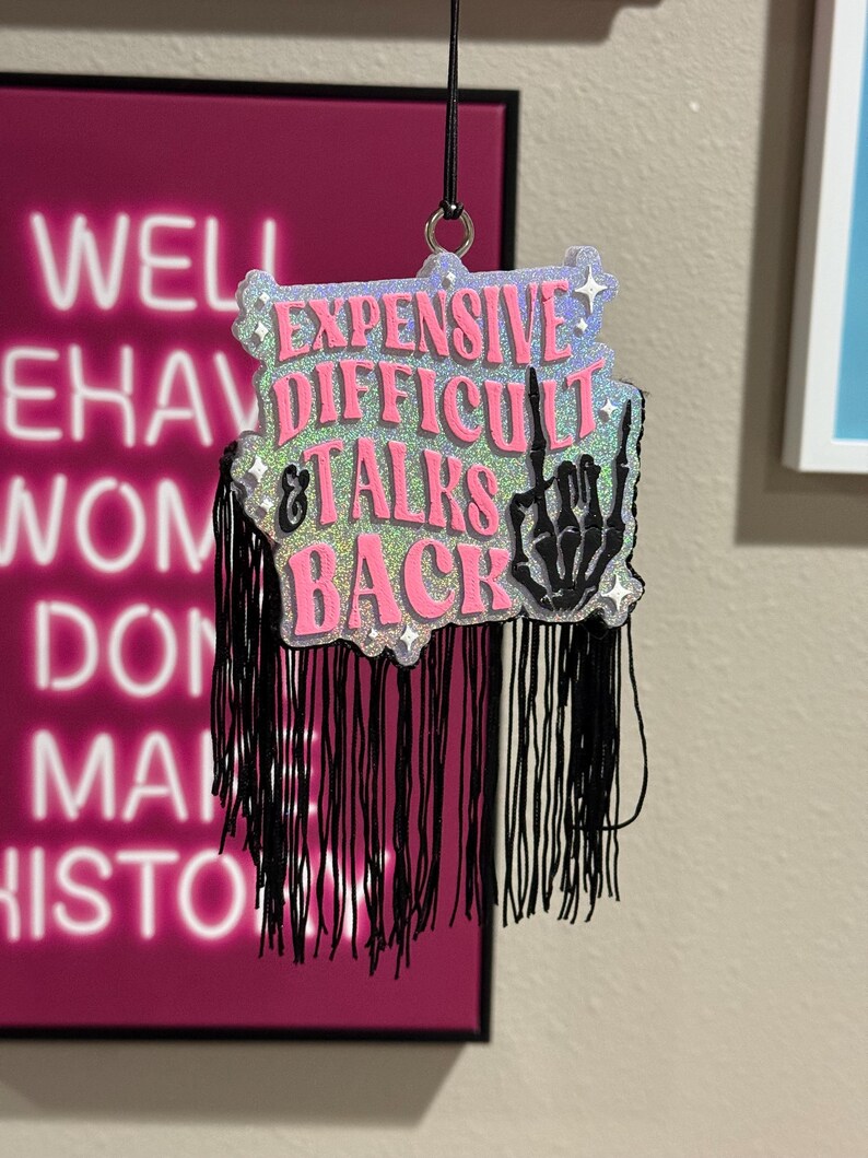 Expensive, Difficult, Talks Back Holographic Car Freshie: Scented Car Air Freshener image 4