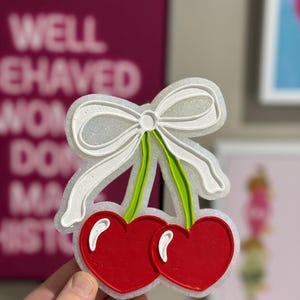 Red Cherry Bow Freshie | Car Freshie |Car Freshy | Car Air Freshener | Car Accessory | Girly Car | Scented Car Freshie