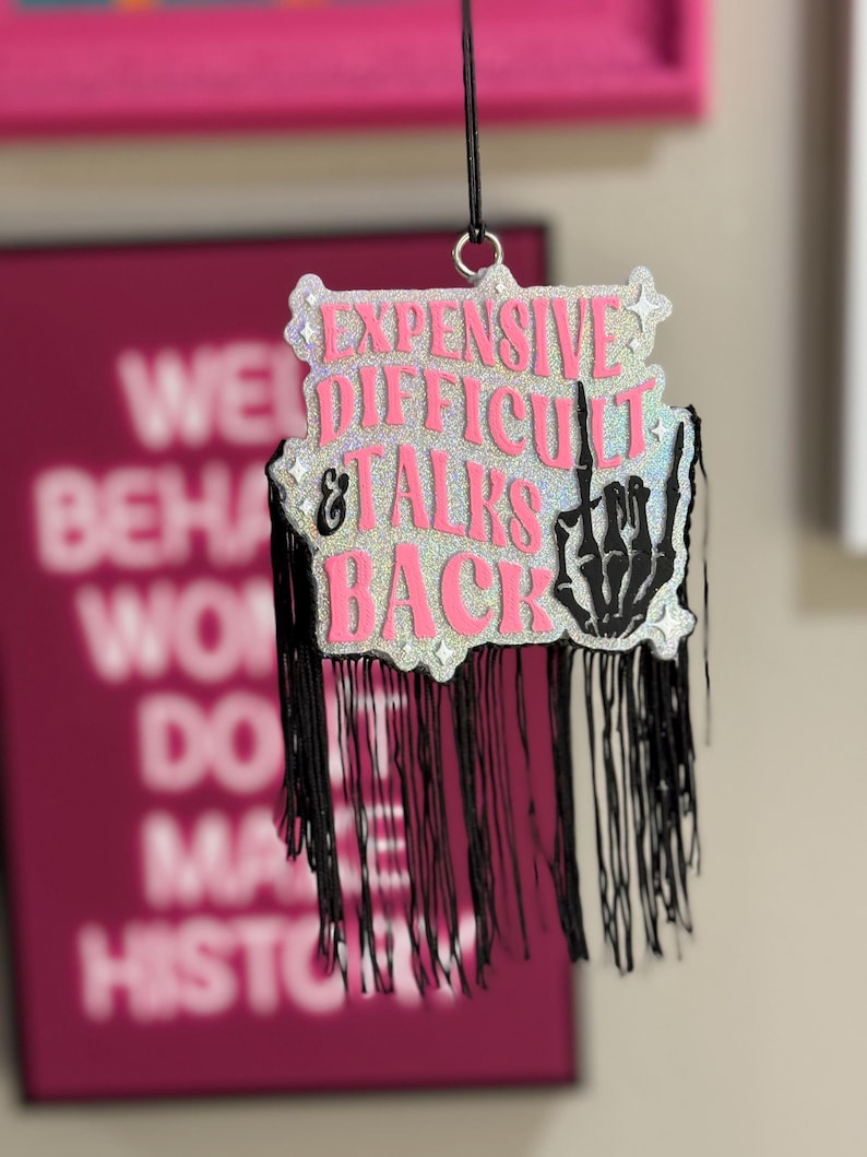 Expensive, Difficult, Talks Back Holographic Car Freshie: Scented Car Air Freshener image 5