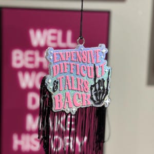 Expensive, Difficult, Talks Back Holographic Car Freshie: Scented Car Air Freshener image 3
