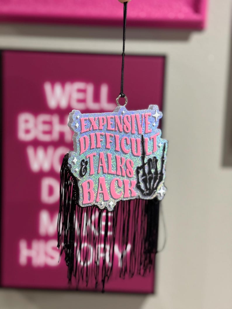Expensive, Difficult, Talks Back Holographic Car Freshie: Scented Car Air Freshener image 3