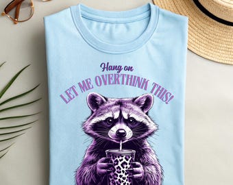 Funny Raccoon Overthinking T-Shirt, Vintage Graphic Tee