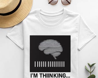 Heat-Activated “I’m Thinking” T-Shirt – Hidden Message Mood Tee, Color-Changing Smart Shirt, Funny Introvert Gift.